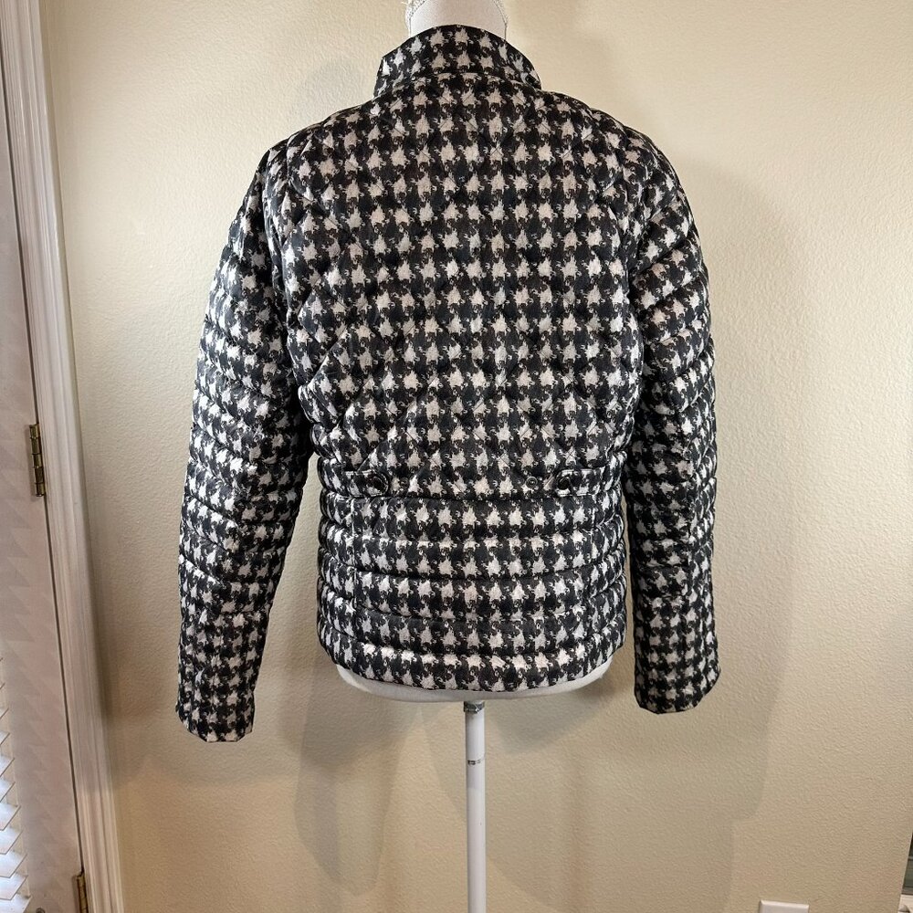 Land's End Black and White Dragon Tooth Down Filled Puffer jacket, size M, 10-12 - Picture 8 of 9